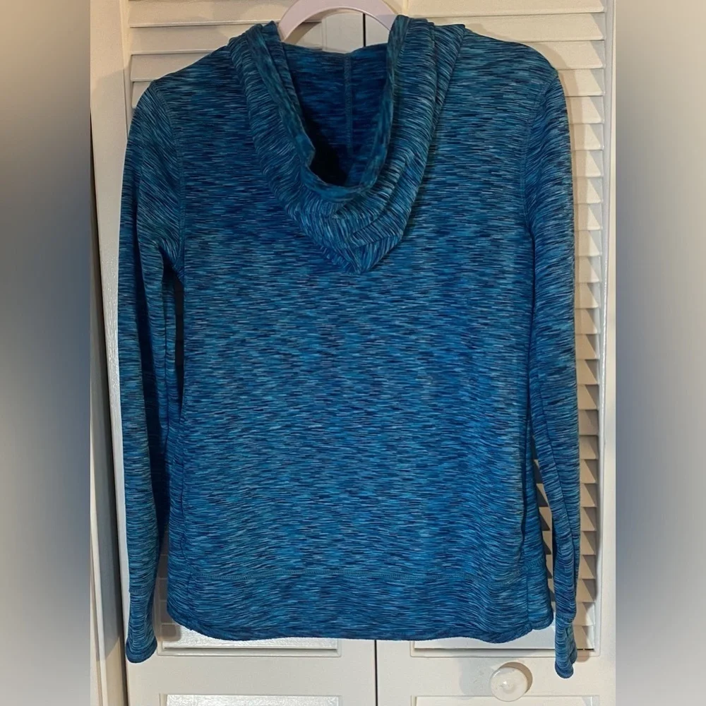 Tangerine Teal Hoodie, Size M, Kangaroo Pocket, Lined, Polyester/Spandex